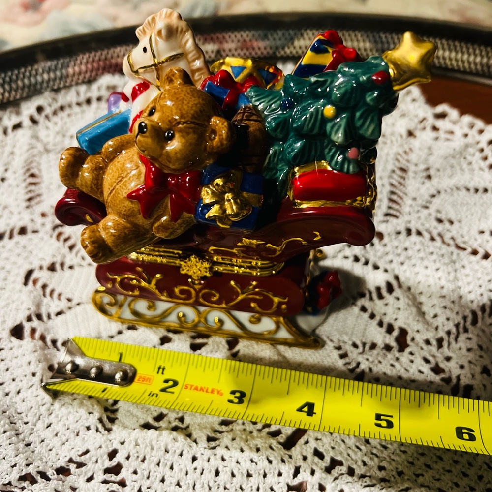 Festive Red and Gold Kids Toy Sleigh